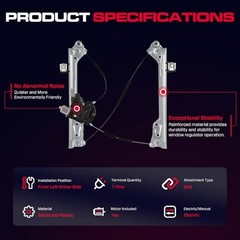 Front Driver Side Power Window Regulator with Motor (7 Pins) Front Driver (LH)