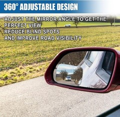 Square Car Blind Spot Mirror, Universal Frameless HD Convex Rearv Size: Square