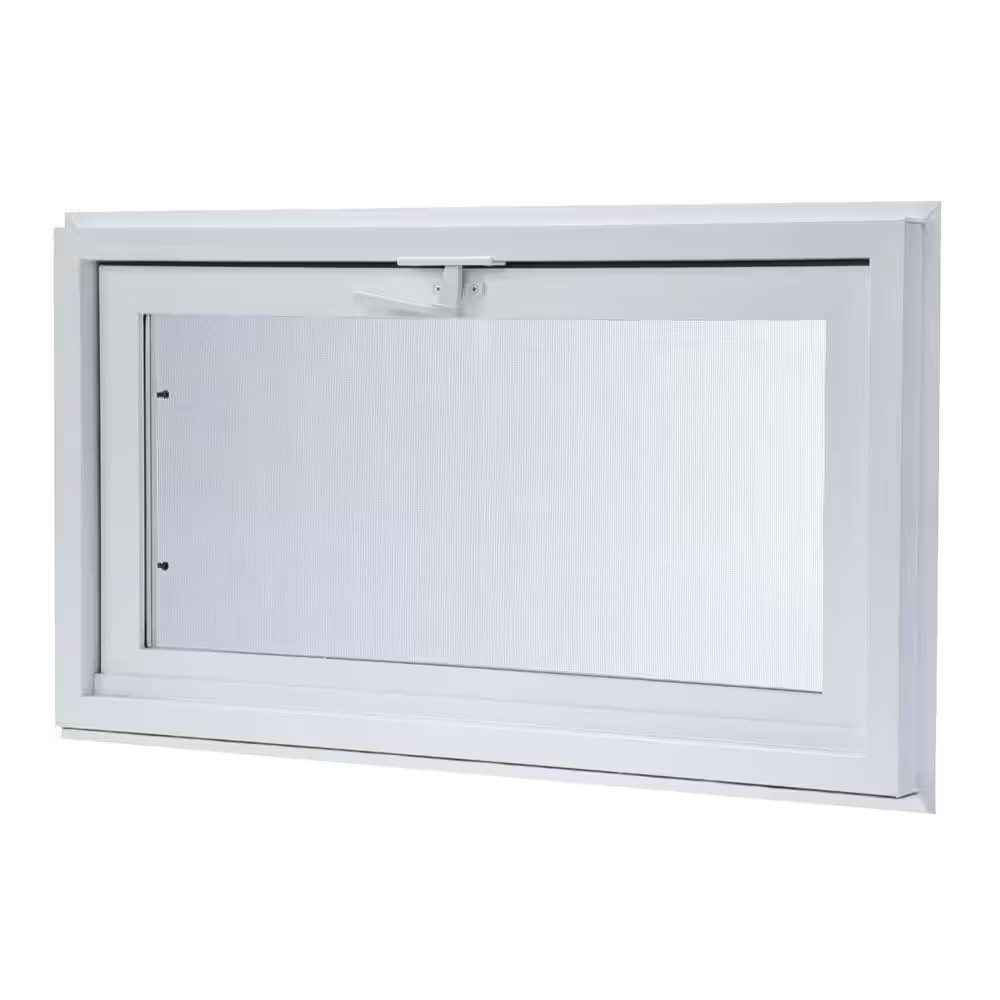 32.25 In. X 22.25 In. White Double-Pane Insulated Glass Hinged Vinyl Hopper Insw