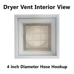 17.25 x 11.5 in. Frameless Wave Glass Block Window with Dryer Vent
