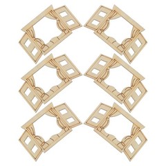 6Pcs Mini Wooden Window Frames Khaki Paintable Wood Craft Decor for Dollhouse