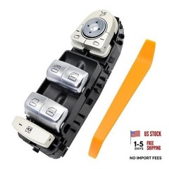 Master Power Window Switch Front Left Driver Side Compatible with Silver