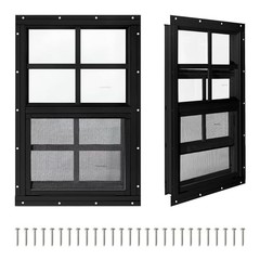 2 Pack Shed Windows,12″ x 18″ Small Sliding Windows,Flush Mount Windows with
