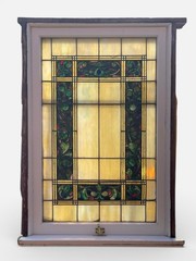 Antique Victorian Stained Glass Windows Set