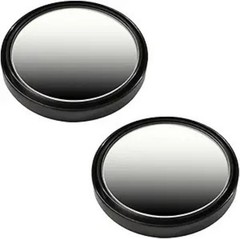 2PCS 2″ Round HD Glass Convex Rear View Mirror, 360° Rotate Wide Color: Black