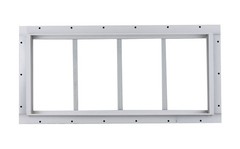 Shed Transom Window 10 x 23 White J-Channel Tempered Glass, Singel Pane