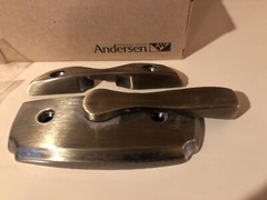 2x Andersen 400 34Wx23H Lower Sashes Divided Lites White Finish Brass Lock Sets