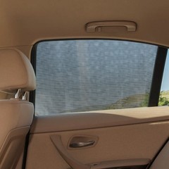 2Pcs Reusable Car Tinted Window Film Black PVC Heat Blocking Insulation