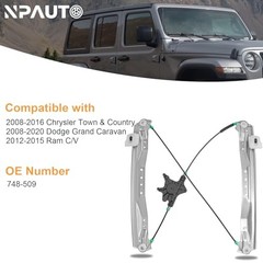 Power Window Regulator with Motor Replacement for Dodge Front Passenger Side