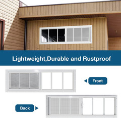 Shed Windows 2 Pack, 10″x35″ Sliding Windows Transom Window with Tempered Glass
