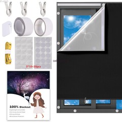 100% Blackout Curtain Bedroom Cordless Blind for Windows Room Door