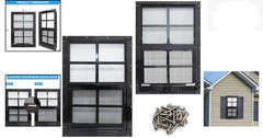 2 Pack Heavy Duty Shed Windows – Black Aluminum Frame with Bug-Resistant Screens