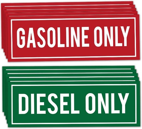 10-Piece “Only Sticker” & “Gasoline Only” Vinyl Decals for Fuel Tanks, Gas Caps,
