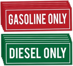 10-Piece “Only Sticker” & “Gasoline Only” Vinyl Decals for Fuel Tanks, Gas Caps,