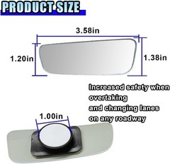 2PCS Frameless Rectangle Blind Spot Mirror for Car, Adjustabl Model: Frameless