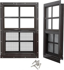 2 Pack Shed Windows with Black Frame, 14 x 21 Small Window,Tempered Glass