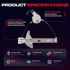 Rear Passenger Side Power Window Regulator with Motor (2 Rear Passenger (RH)