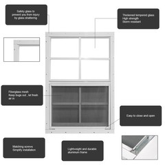 12″x18″ Shed Windows – 2 Pack Tempered Glass & Fiberglass Screen, Small Sliding
