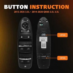25401-3JP1A Power Window Switch for Infiniti QX60 2014-2020 JX35 2013 – Driver