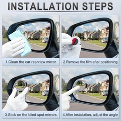 Blind Spot Mirror, 2” Round HD Glass Frameless Convex, 2Pack Side Mirror Blind