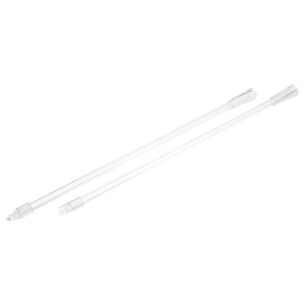 2 Pcs Drapery Pull Rod Curtain for Tie up Telescopic Blind Wand Clear
