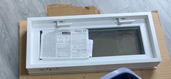 Hopper Window 30 x 13.75 Basement Laundry Room Garage White Vinyl 2 Latches