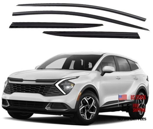 Smoke Window Visor Sun Rain Vent Guard 4 Pcs Set Sportage 2023~ Smoke