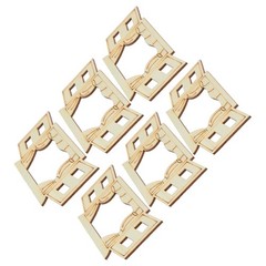 6Pcs Mini Wooden Window Frames Khaki Paintable Wood Craft Decor for Dollhouse