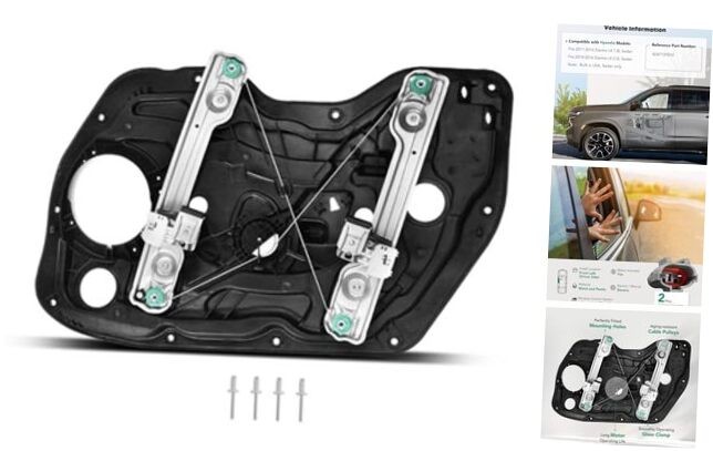 Front Power Window Regulator Driver Side with 2-Pin Motor Front Driver Side