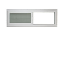 Double Pane Horizontal Window 48″ x 16″ DP30 TEMPERED GLASS White Vinyl Window