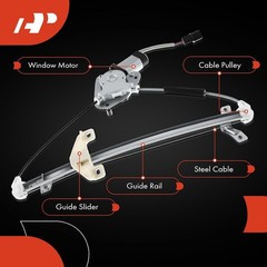 Rear Passenger Side Power Window Regulator Motor Replacement Kit Compatible