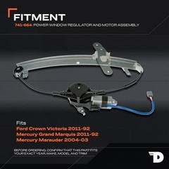 Front Driver Side Power Window Regulator & Motor Assembly 741-664