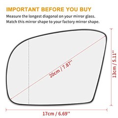 Mirror Glass Heated with Backing Plate Driver Side Left Side Rear View Mirror