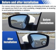 2PCS 2″ Round HD Glass Convex Rear View Mirror, 360° Rotate Wide Color: Black