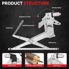 New 1pc Front Driver (Left) Side Power Window Regulator With Motor Assembly