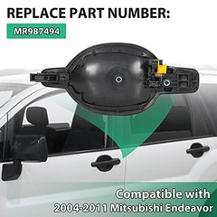 Outside Door Handle Black Textured Compatible with Mitsubishi Rear Right