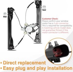 Power Window Regulator with (2-Pin Motor) Front Right Passenger Side