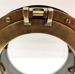 12″ Canal Boat Porthole Window Antique Brown Door Window Glass Home Decor