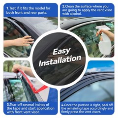 in-Channel Window Visors Rain Guards for 2019-2023 Ford Ranger SuperCrew, Win…