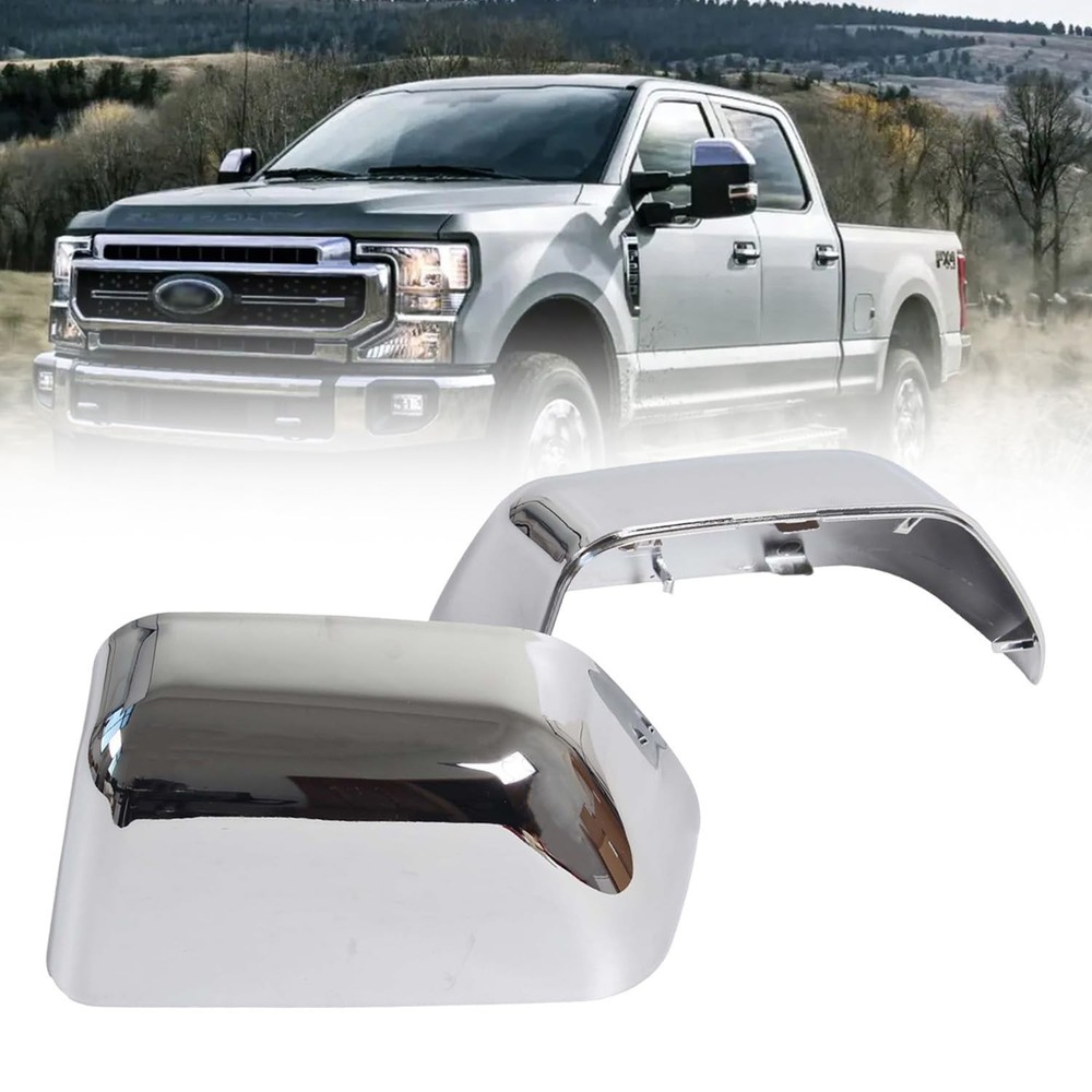 AUCERAMIC Chrome Plated Mirror Covers Caps Fit for Ford Super Duty 2017-2025 …