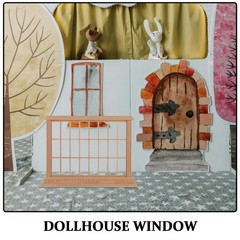 Mini Wood Window Frame for Dollhouse 112 Scale Durable Wooden Miniature Decor