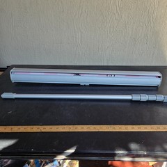 Retractable Roll Up Banner Stand Silver Aluminum Base Pole 33in Need repair Case
