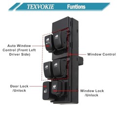 93570-3D121 Upgraded Left Driver Side Power Window Master Switch, Fit for