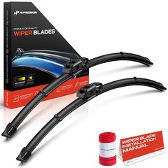 Pack of 2 Windshield Wiper Blades with Wear Indicator & Towel – Compatible