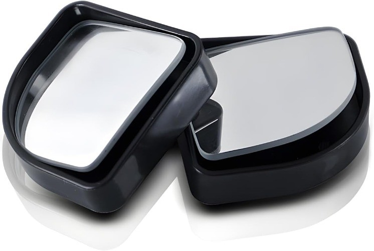 2-Piece Car Fan-Shaped Blind Spot Mirrors, Adjustable Wide-Angle Color: Black