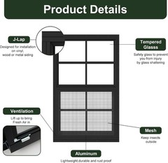 Weather-Resistant 14″ x 21″ Shed Windows with Fiberglass Screen – 2 Pack