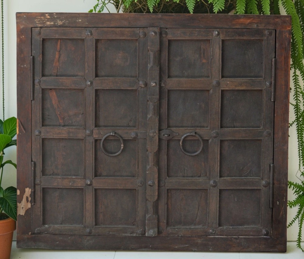 Antique Wooden Large Size Wall Décor Window Panel Frame Original Old Fine Craft