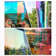 Dichroic Iridescent Window Film Rainbow Self Adhesive Glass Sticker Home Decor