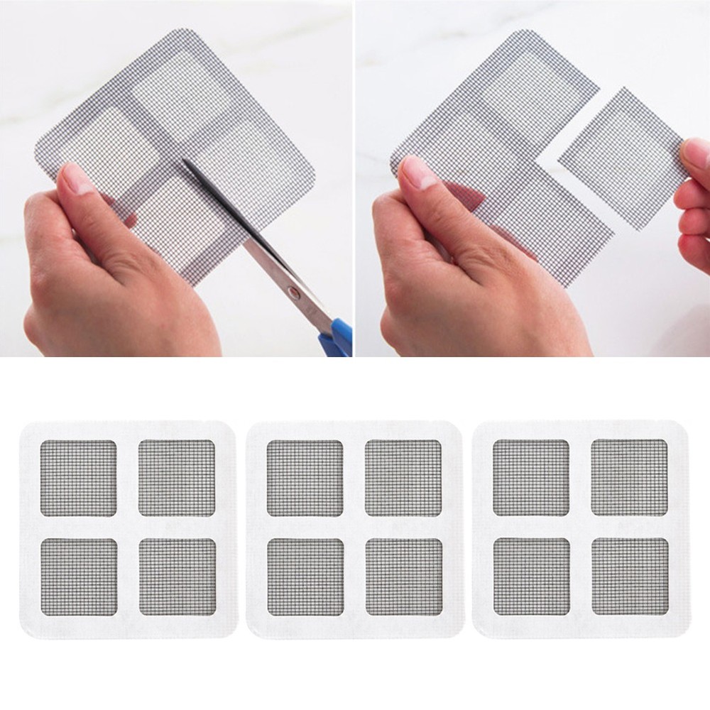 3Pcs Reusable Screen Repair Patch Window Door Sticker Grey for Family