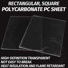 Rectangular, Square PC Sheet Clear Transparent Perspex, Cut to Size Thick 2-22mm